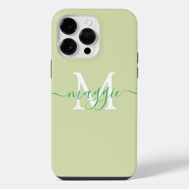 Estojo Monograma Script Pastel Case-Mate iPhone 14 (Verso)