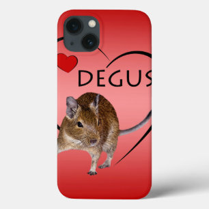 Estojo para iPad Love Degus (Rosa/Vermelho)