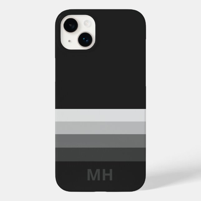 Estojo para iPhone 14 com Monograma de Listras Mod (Verso)