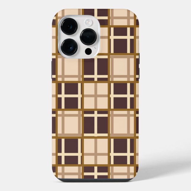 Estojo para iPhone 14 Pro Max Tons de Marrom Abstr (Verso)