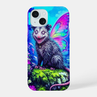 Estojo para iPhone 15 Fantasia de Gambá Borboleta