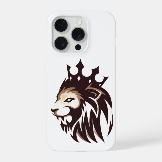 Estojo para iPhone 15 Leão Coroa Majestosa (Verso)