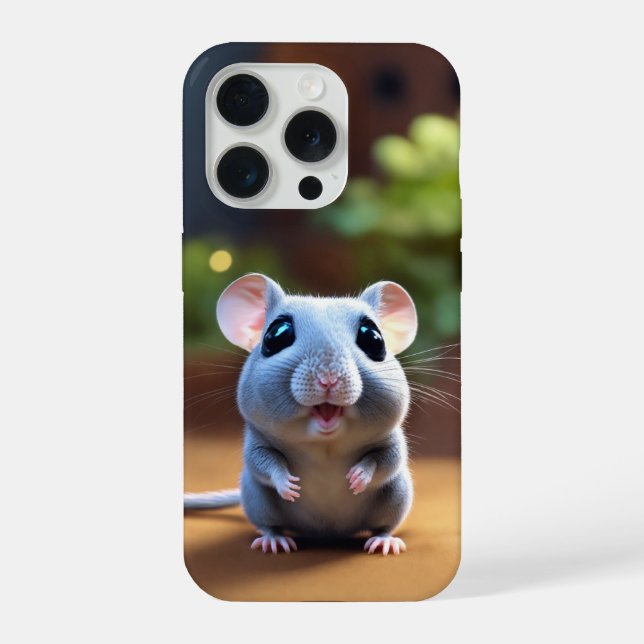 Estojo para iPhone 15 Pro com Design de Rato Adorá (Verso)