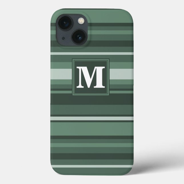 Estojo para iPhone Case-Mate com listras em verde  (Verso)