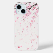 Estojo para iPhone com Flores de Cerejeira em Aqua