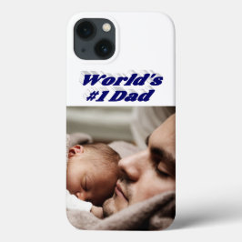 Estojo para iPhone com foto do papai texto azul es
