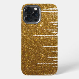 Estojo para iPhone Golden Glitter com Nome Persona