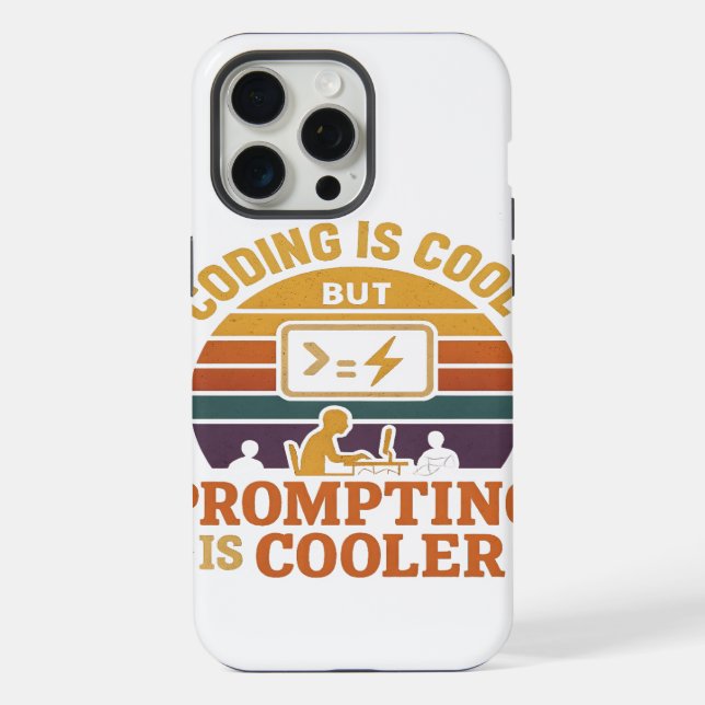 Estojo para iPhone Prompting Beats Coding | Humor  (Verso)