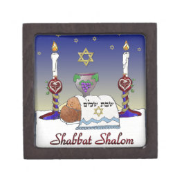 Estojo Para Jóias Premium Judaica Shabbat Shalom Art Impressão