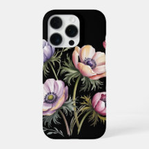 Estojo para telefone com aquarela de anêmona de pr