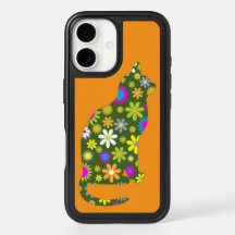 Estojo para telefone de gato botânico contemporâne