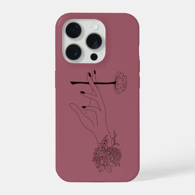 Estojo para Telemóvel de Arte de Linha Floral Mini (Verso)