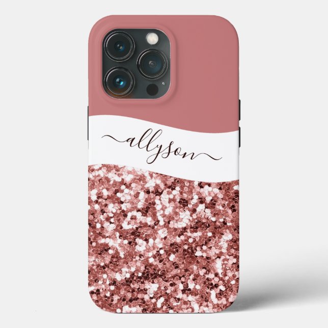 Estojo personalizado Glittery rose gold Case-Mate  (Verso)