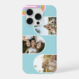 Estojo Personalizado Moderno Azul Turquesa 3 Fotos