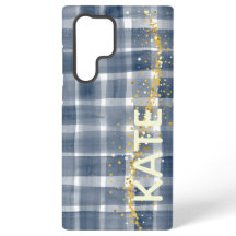 Estojo Personalizado Xadrez Samsung Galaxy com Nom