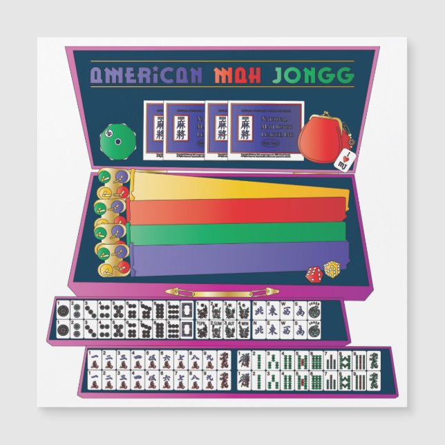 Estojo Plano com Ímã para Mah Jongg (Frente)