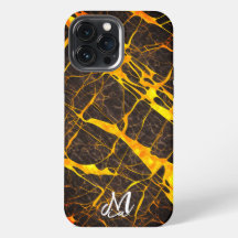 Estojo preto e amarelo monograma para iphone13 pro
