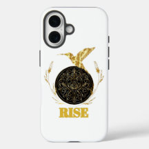 Estojo RISE Gold Phoenix Motivacional para iPhone