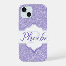 Estojo Samsung Galaxy com Monograma de Brilho Roxo