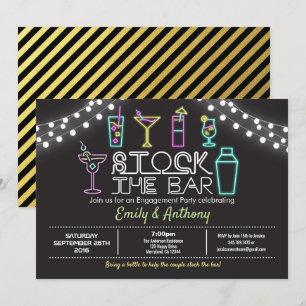 Estoque a festa de noivado do convite para bar