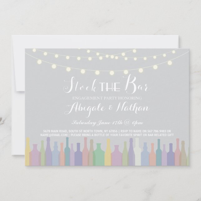 Estoque Elegante O Convite Ao Noivado Do Bar (Frente)