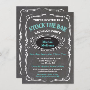 Estoque o convite da despedida de solteiro do bar