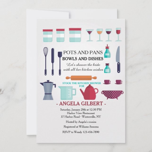 Estoque o convite para o Chá da cozinha (Frente)