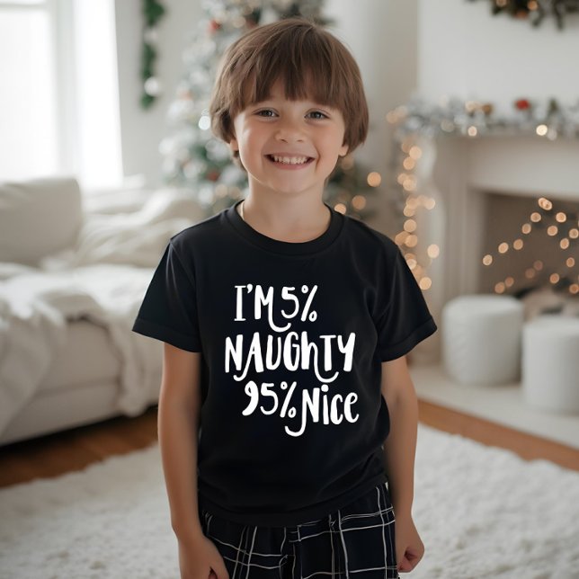 Estou 5% safado 95% legal | Natal da tipografia (I'm 5% Naughty 95% Nice | Typography Christmas Tri-Blend Shirt)