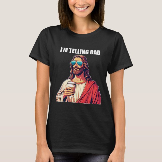 Estou a dizer "Pai Camisa Engraçada Cristão Religi (Frente)