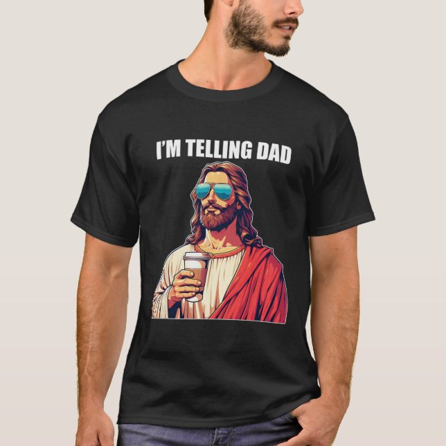 Estou a dizer "Pai Camisa Engraçada Cristão Religi (Frente)