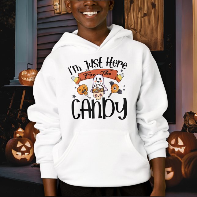 Estou aqui para o Dia das Bruxas Doces (I'm Just Here for the Candy Cute Halloween Hoodie)