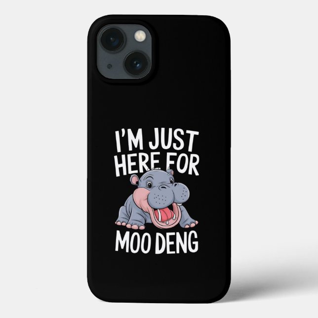Estou Aqui Só Pelo Moo Deng Cute Hipopótamo Bebé (Verso)