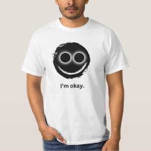 "Estou bem." Camisa branca