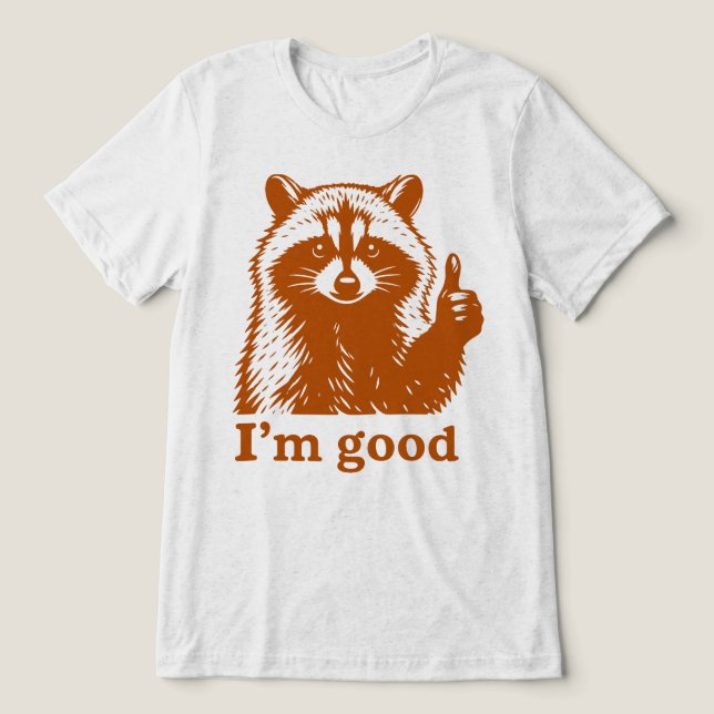 Estou Bem Mapache Divertido Polegar Para Cima (Design frontal)