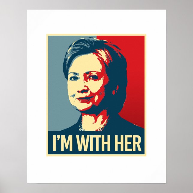 estou com a Hillary poster - (Frente)
