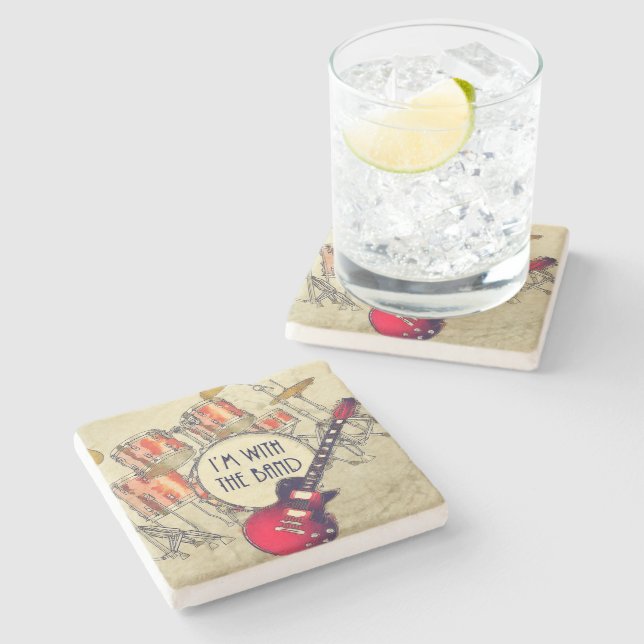 Estou com a Porta copos de pedra Banda (Lateral)