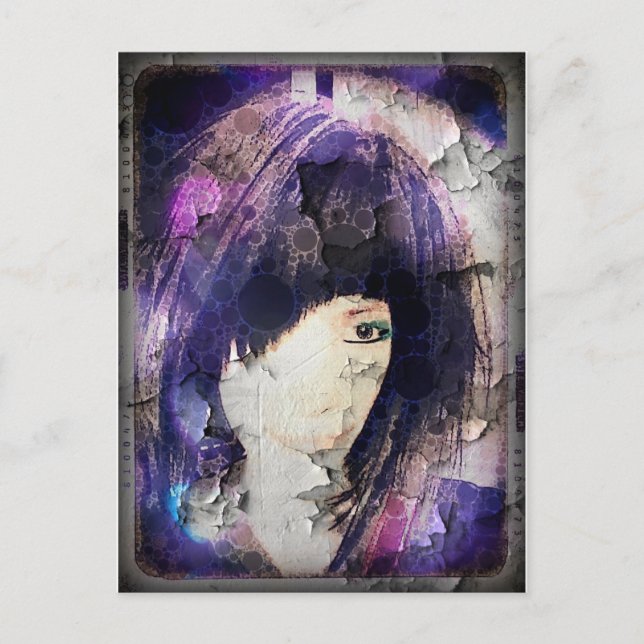 Estou com o cartão postal de Wig Purple (Frente)