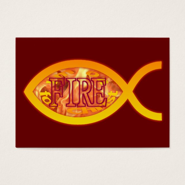 Estou em FOGO por Cristo - Cartão de Trato de Peix (Frente)