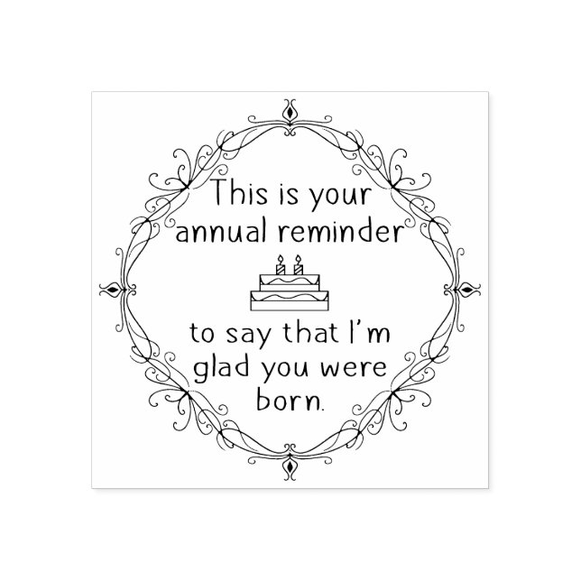 Estou feliz que você foi nascer Carimbo de Madeira (Impressão)