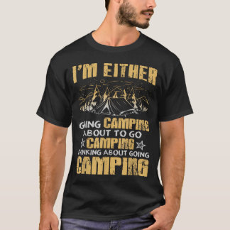 Estou Indo Acampar Camiseta Divertida de Natureza