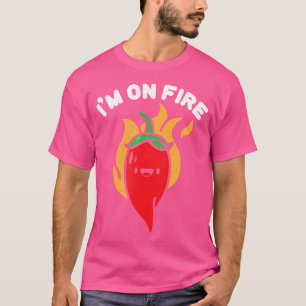 Estou No Fogo Engraçado Camisa De Pimenta Vermelha