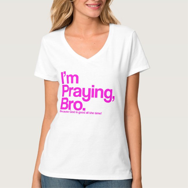 Estou Orando Camiseta Cristã Irmão (Frente)