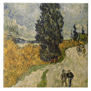 Estrada com ciprestes, 1890 de Vincent van Gogh  