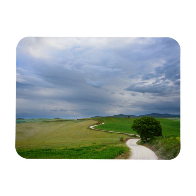 Estrada curva em direção a um retângulo de ímã de  (Horizontal)