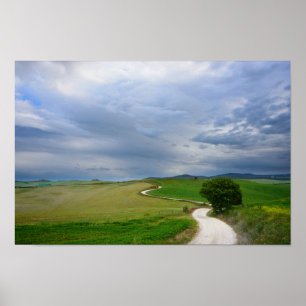 Estrada curva para um poster de destino