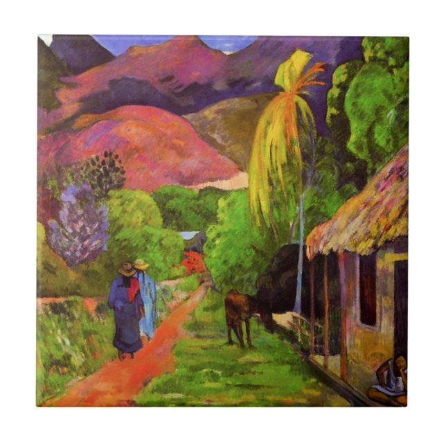 Estrada de Gauguin no azulejo de Tahiti (Frente)