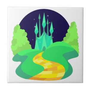 estrada de tijolos amarela