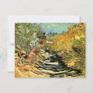 Estrada em St Remy com Figura por Vincent van Gogh