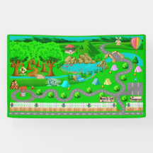 Estradas de Campground para Carros 3x5 Banner