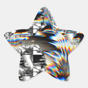 Estrela Adesivo Clássico Arredondado de Assalto Arco-Íris